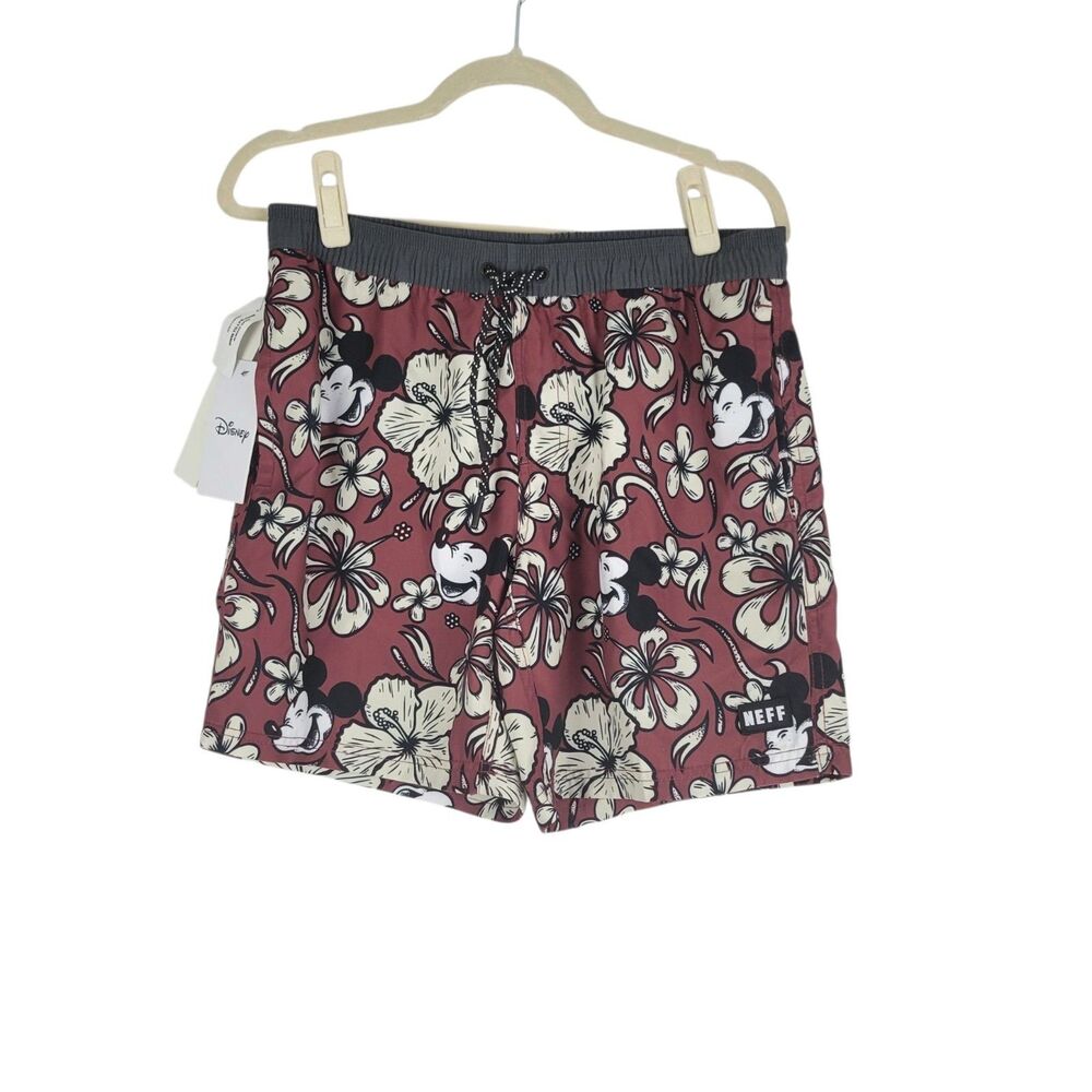 NEFF DISNEY Mickey Mouse Mens size Small Tropic Volley Floral Shorts NWT $44.99